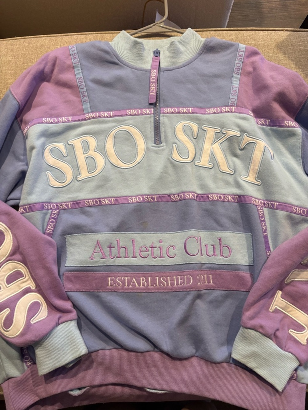 Sabo SBO SKT Athletic Club Pullover - Pastel Lavender & Light Blue